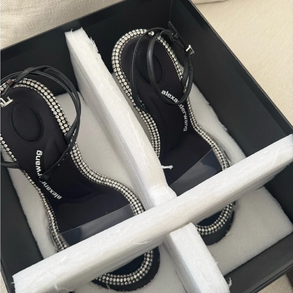 Alexander Wang Black and Silver Embellished Sandals - Picture 9 of 10